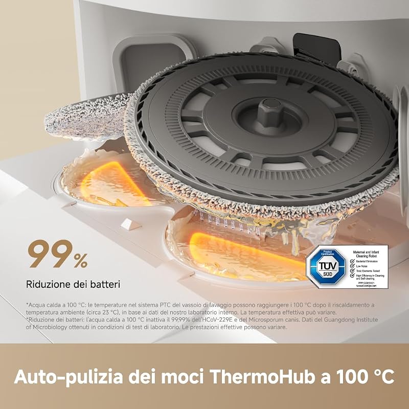 L50 Ultra AE Robot Aspirapolvere,Autopulizia Mocio 100 °C, 28.000 Pa