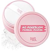 TOUCH IN SOL No Poreblem Mineral Powder – No Sebum Setting Powder for Oily Skin, Oil Control Blurring Finish, Translucent Korean Makeup, K-Beauty Essential (0.17 oz)