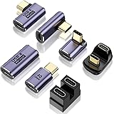 USB C Adapter (7 Pack) with 100W 40 Gbps 8K 60Hz, 90 Degree Right Angle, Straight, Female to Female/Female to Male, USB C Ext