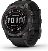 Garmin fenix 7 Sapphire Solar GPS Adventure Smartwatch Black DLC Titanium view 2