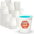 Dealusy 200 Count 3 oz Disposable Coffee Cups, Bathroom Mouthwash Cups, Leak-Free Food Safe Small Paper Mini Cup