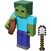 Minecraft Vanilla Zombie Action Figure for Kids Ages 6 and Up