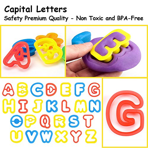 Deardeer Clay Dough Tool Mold Cutters for Kids Various Shapes Modeling Dough Clay Party Pack Mega Tool Playset - 44 Pieces