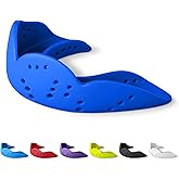 SISU Aero Medium Mouthguard, Royal Blue - 30% Stronger Protection for Lacrosse, Football, Hockey, Roller Derby, Team Sports - Remoldable Up to 20 Times - Ultra Slim - Works for Braces - Non Toxic