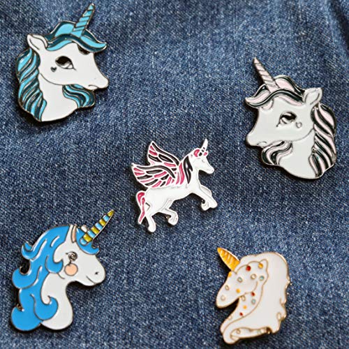 KimYoung Cute Enamel Lapel Pin Sets Carton Animal Brooch Pin (Unicorn Enamel Pins)