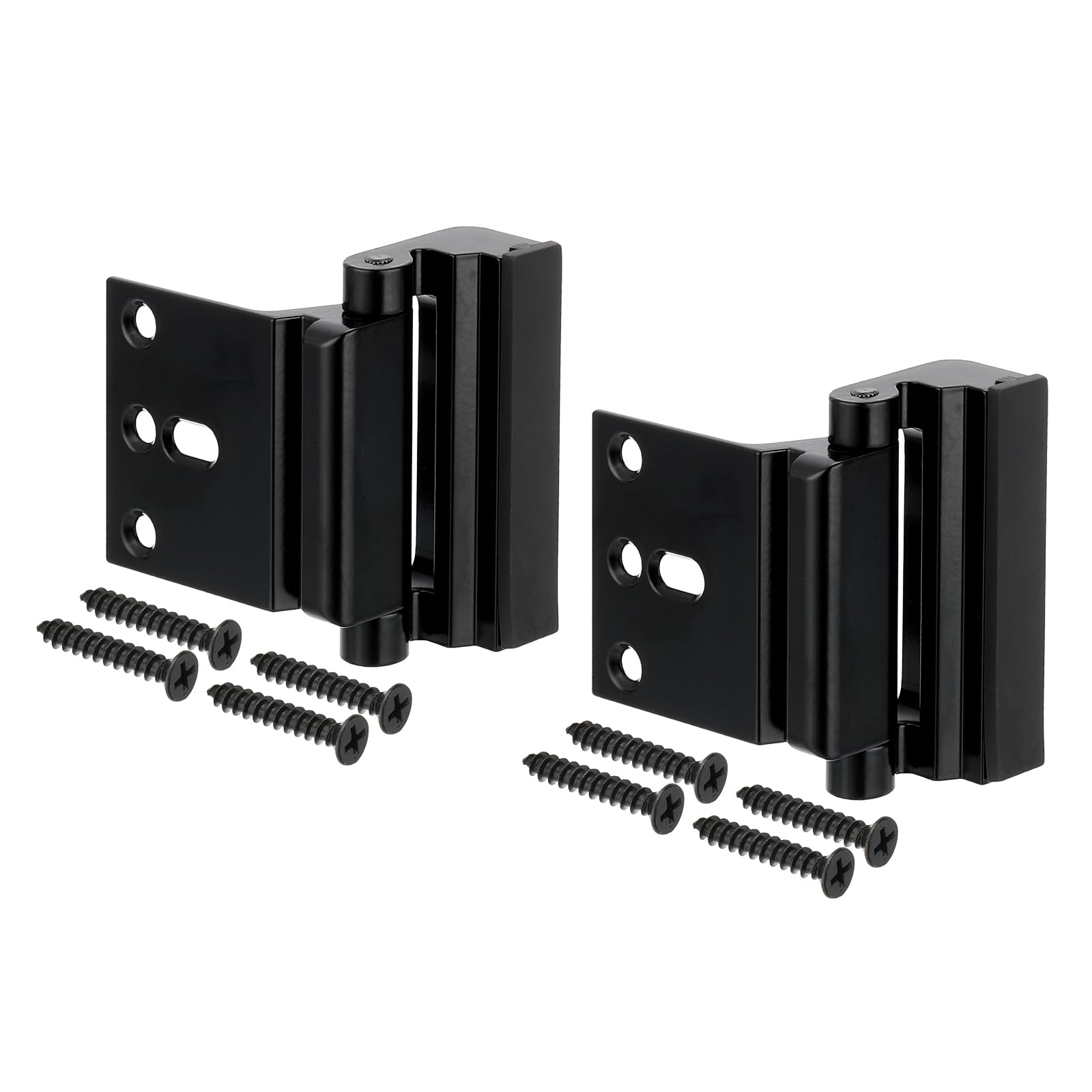 PATIKIL Home Security Door Lock, 2 Pack 3" Stop Door Reinforcement Lock Withstand 800 Lbs High-Security Aluminum Door Latch Stopper with Screws for Home Safety Privacy, Black