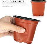 KINGLAKE 50Pcs 10cm Plastic Plant Pots with 100 Pcs White Plant Labels view 3