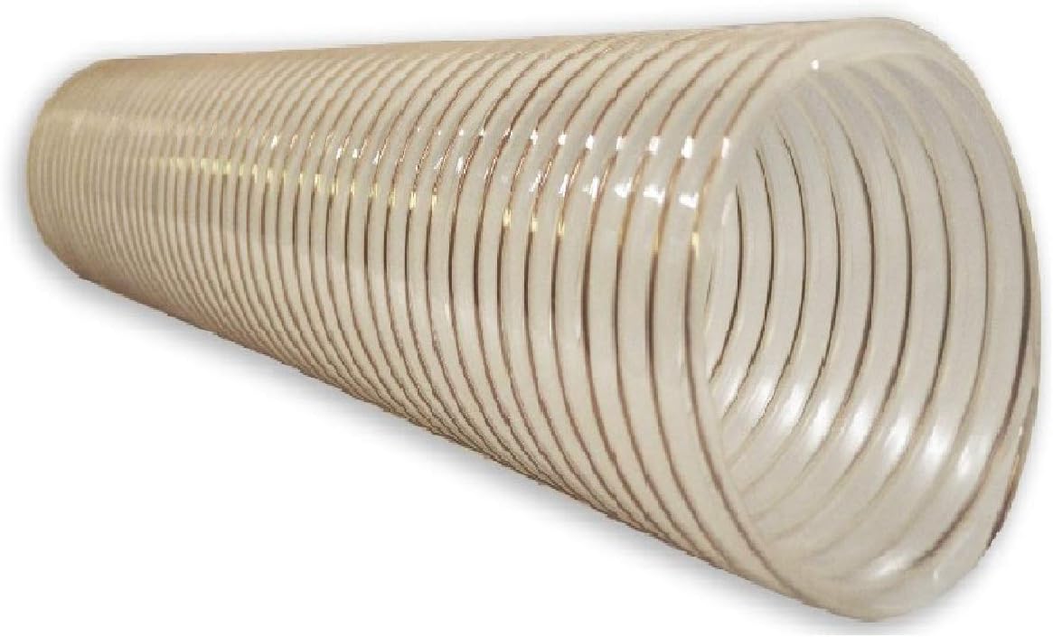 PU Flexible Ducting Hose, 100mm X 3m - For Dust Extraction, Ventilation, Fume Removal (Clear)