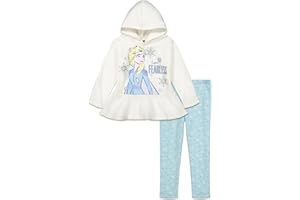 Disney Frozen Olaf Princess Anna Queen Elsa Girls Fleece Hoodie and Leggings Outfit Set Toddler to Big Kid