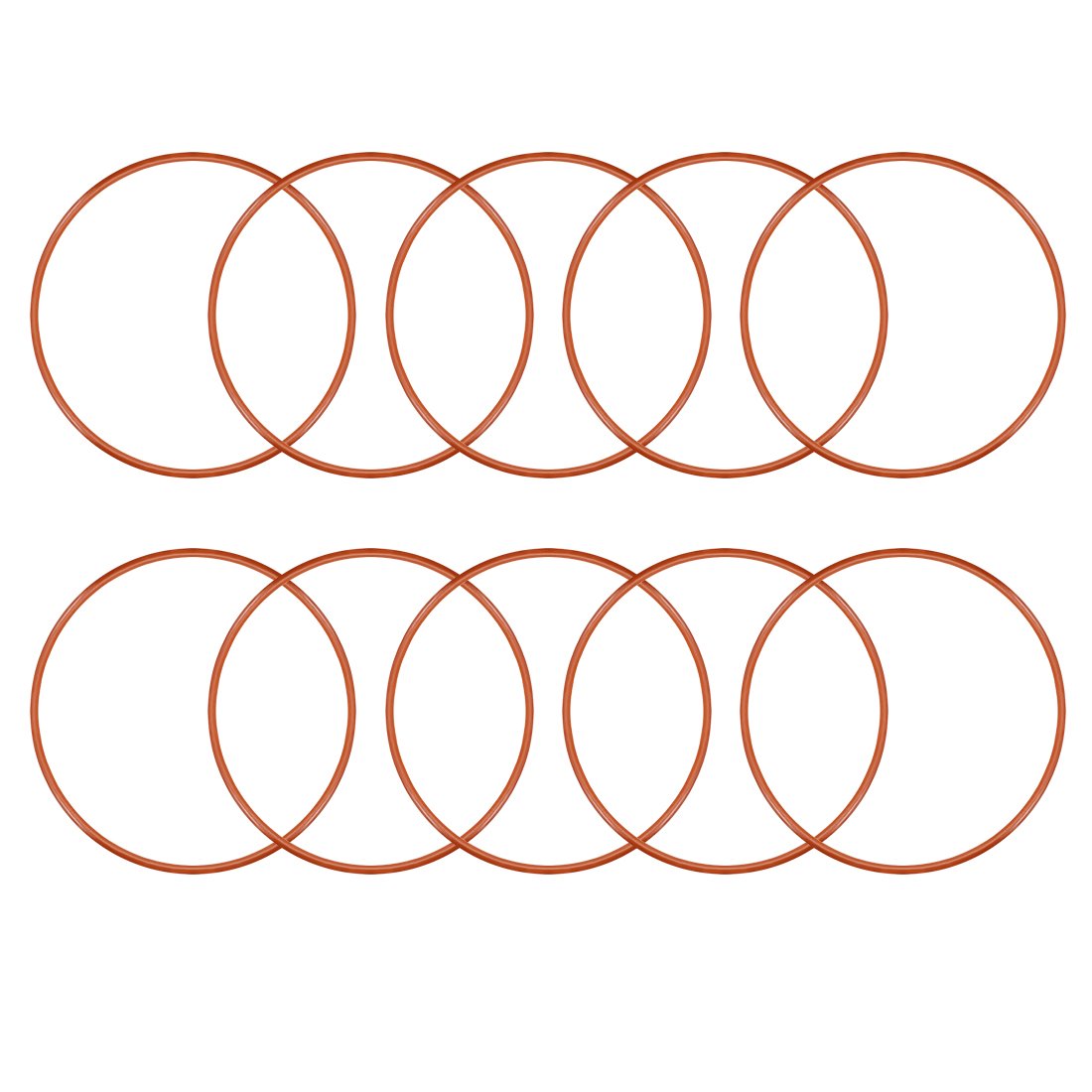 sourcingmap Silicone O-Ring, 70mm OD, 66.2mm ID, 1.9mm Width, VMQ Seal Rings Gasket, Red, Pack of 10