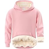 Spring&Gege Boys Girls Fleece Sherpa Lined Hoodie Kids Winter Warm Pullover Hooded Sweatshirts