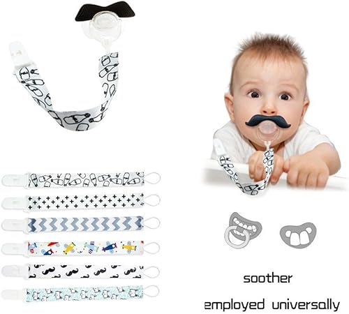 Amazon Aijiayeおしゃぶりクリップforボーイズ ガールズ 6パック トレンディとてもかわいい 両面デザインforユニバーサルホルダーleashおしゃぶりの生えかけtoy 赤ちゃん 幼児のおもちゃ おもちゃ