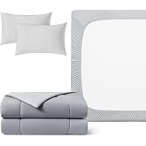 REST Buy 2 GET 35 Percent Off : Evercool Comforter Plus 3PC Starter Sheet Set Bundle, in Light Gray, Queen Size
