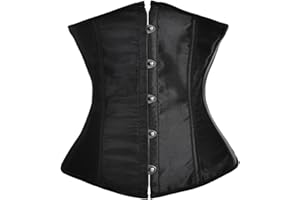 Vevarble Underbust Corset Top for Women Lace Up Bustier Plastic Boned Shapewear Waist Cincher Halloween Cosplay