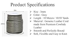 GENIQUE Real/Genuine Round Leather String Cord for