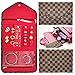 Nobix Travel Jewelry Organizer Roll Foldable Jewelry Case for Journey - Rings, Necklaces, Bracelets, Earrings (Brown)