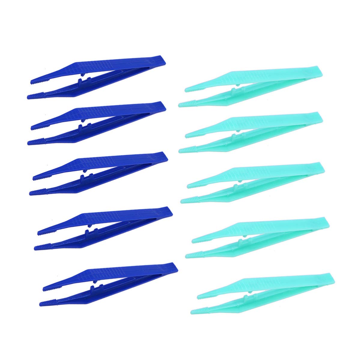 Healifty Disposable Plastic Tweezers 4.13 Inch Multipack 10 Pieces Small Lightweight Beads Tweezers for Precise Crafting DIY Arts and Crafts