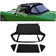 KUAFU Convertible Soft Top Compatible with 1970-1980 MG Midget Black Sailcloth Vinyl Top & Clear Plastic Window