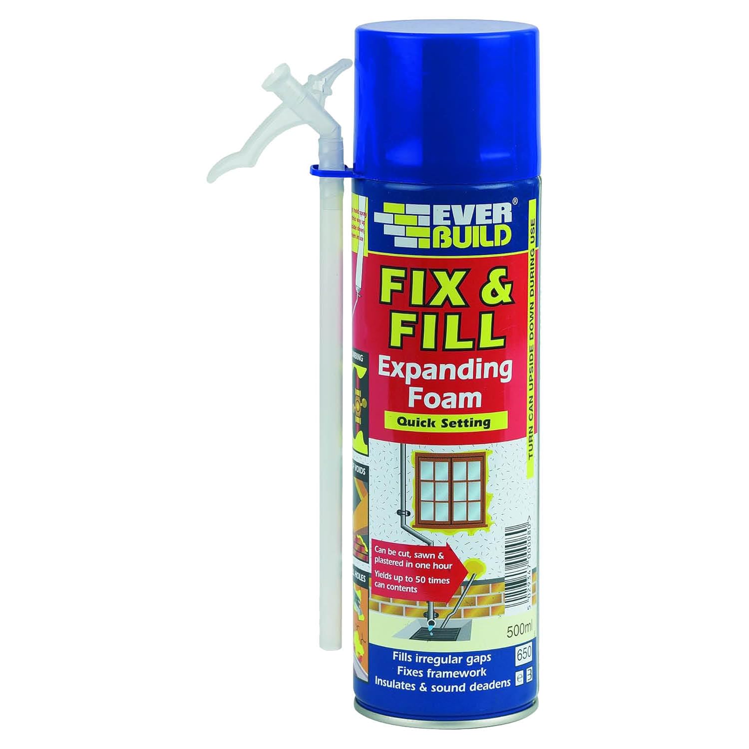 Everbuild Fix and Fill Quick Setting Expanding Foam, 500 ml