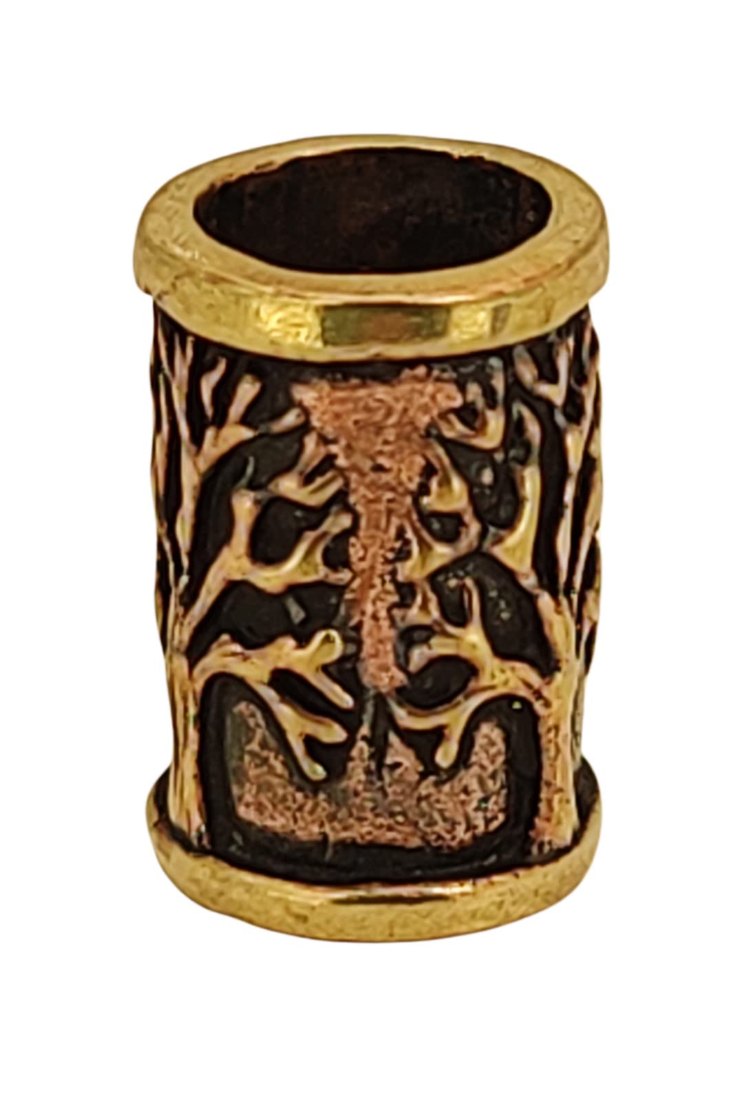 Beard Bead, Hair Bead, Tree of Life, Bronze, 7 mm