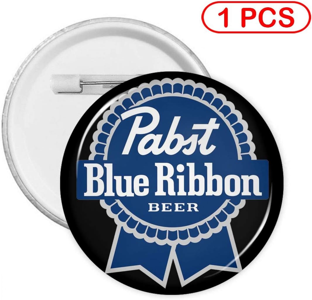 Blue Ribbon Badge Button, Pin Round, Custom Button Badge
