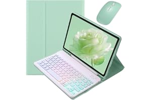 Colorful Backlight Keyboard for Galaxy Tab A9+ Plus 11 inch Keyboard Case with Mouse Detachable Backlit Keyboard Cute Candy C