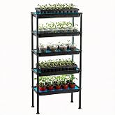 RooTrimmer 5-Tier Hydroponics Growing System, Plant Stand | Ebb and Flow Seedbeds, Siphoning Circulation Watering for Indoor/Greenhouse, Designed for Seed Starter Nursery Cell Trays
