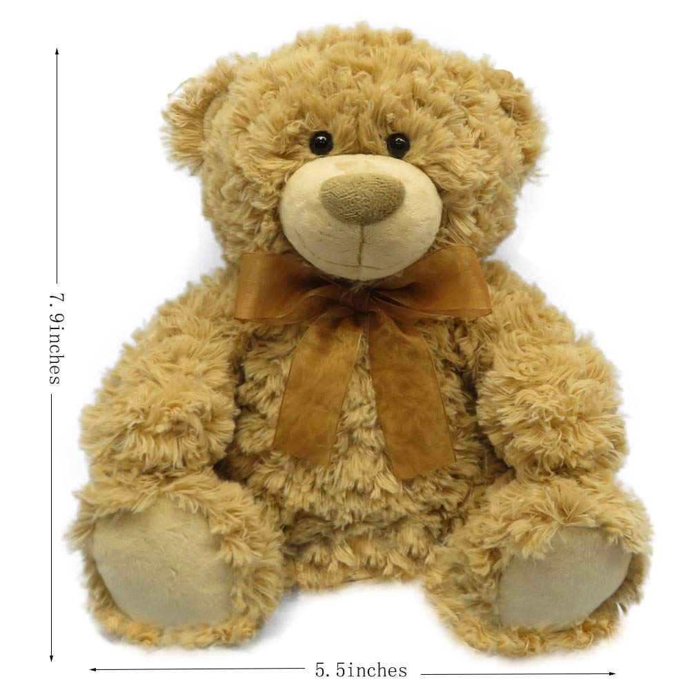 DORE Teddy Bear Stuffed Animal Plush Toys Cute Bear with Ribbon for Kids Brithday Gifts 7.8\
