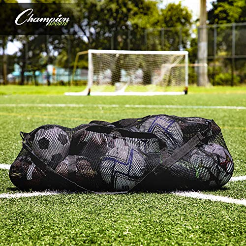 Champion Sports Mesh Duffle Bag with Zipper and Adjustable Shoulder