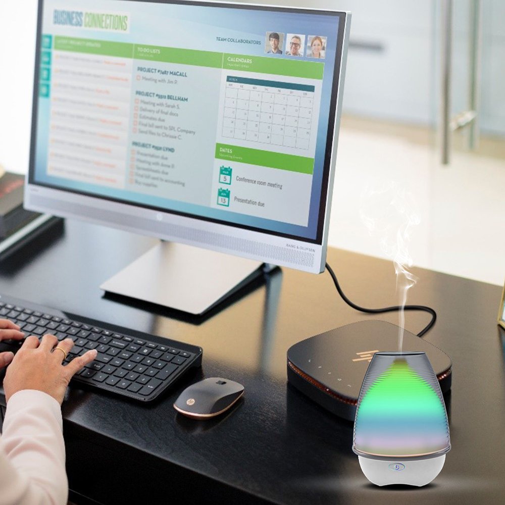 Ultrasonic Aroma Diffuser with 7 Color Changing LED Lights for Office and Bedroom,Aromatherapy Essential Oil Ultrasonic Cool Air Purifier with Waterless Auto Shut-off and 3 Mist Settings