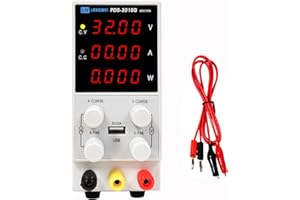 LWLONGWEI DC Power Supply Variable, Adjustable Switching Regulated Power Supply 30V 10A with Encoder Coarse & Fine Adjustments Knob, Beach Power Supply with USB 5V 2A Charge Interface