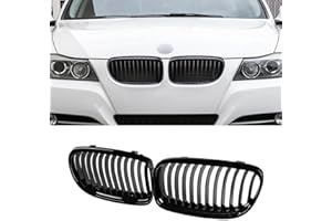 MAXDOM LLC MAXDOM Replacement Front Upper Grill Fit for BMW (2009-2011) 3 Series E90 E91 LCI – Gloss Black Single Slat ABS Grille