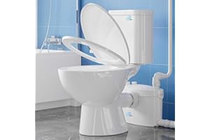 Simple Project 750W PRO Macerating Toilet System - High Powerful, Upflush Toilet for Basement with 4 Water Inlet & Attics, Du
