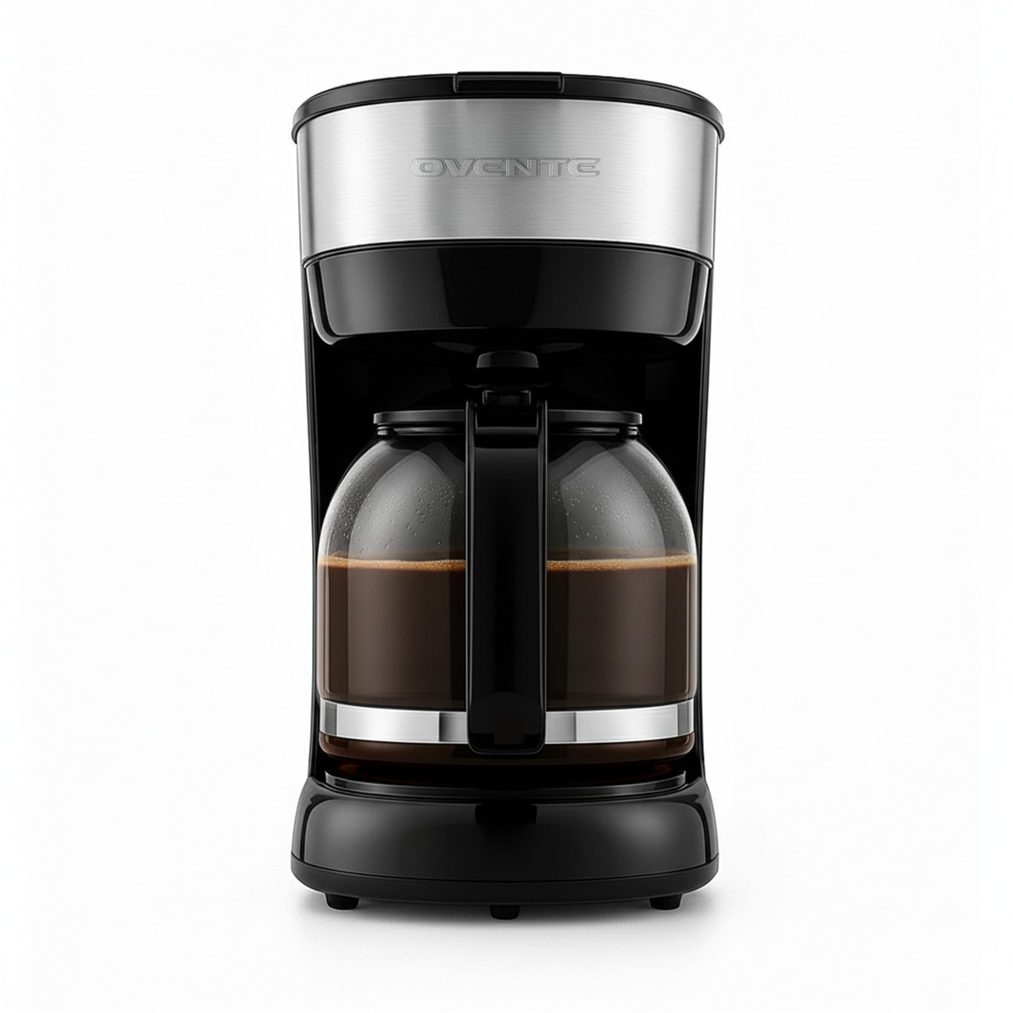 Photo 1 of OVENTE 12-Cup Drip Coffee Maker with Borosilicate Glass Carafe, One-Touch Operation Machine, Anti-Drip System, Reusable Filter and Clear View Water Level Gauge, Ideal for Home or Office, Black CM412B