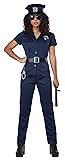 Police Woman Costume Large Blue