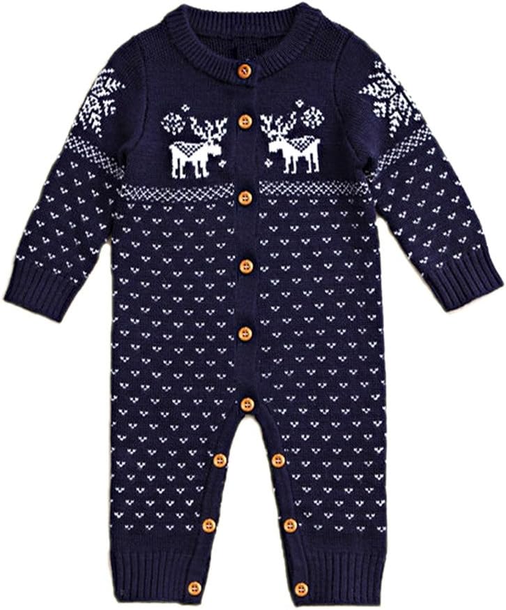 Comhoney Baby Warm Infant Body Suit Rompers Jumpsuit Snow Deer