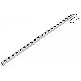 20 Outlet Heavy Duty Metal Socket Power Strip,15-Foot Long Extension Cord with Circuit Breaker. Mounting Brackets Included,Wo