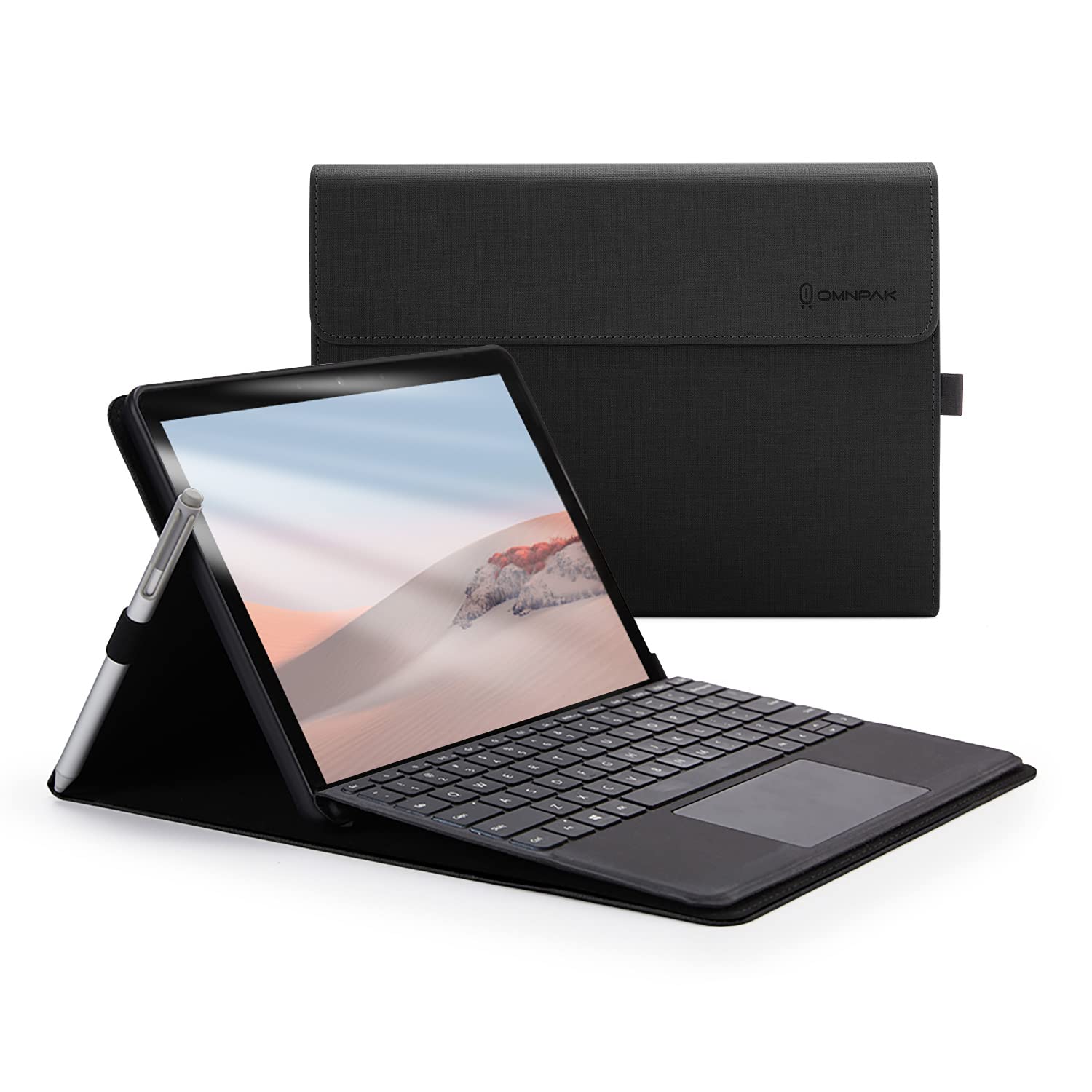 Omnpak Case for Surface Go 4 2023 / Surface Go 3 2021 / Surface Go 2 2020 / Surface Go 2018 with Stylus Holder, Multiple Angle Polyester Slim Lightweight Cover, Compatible with Type Cover Keyboard — image 1