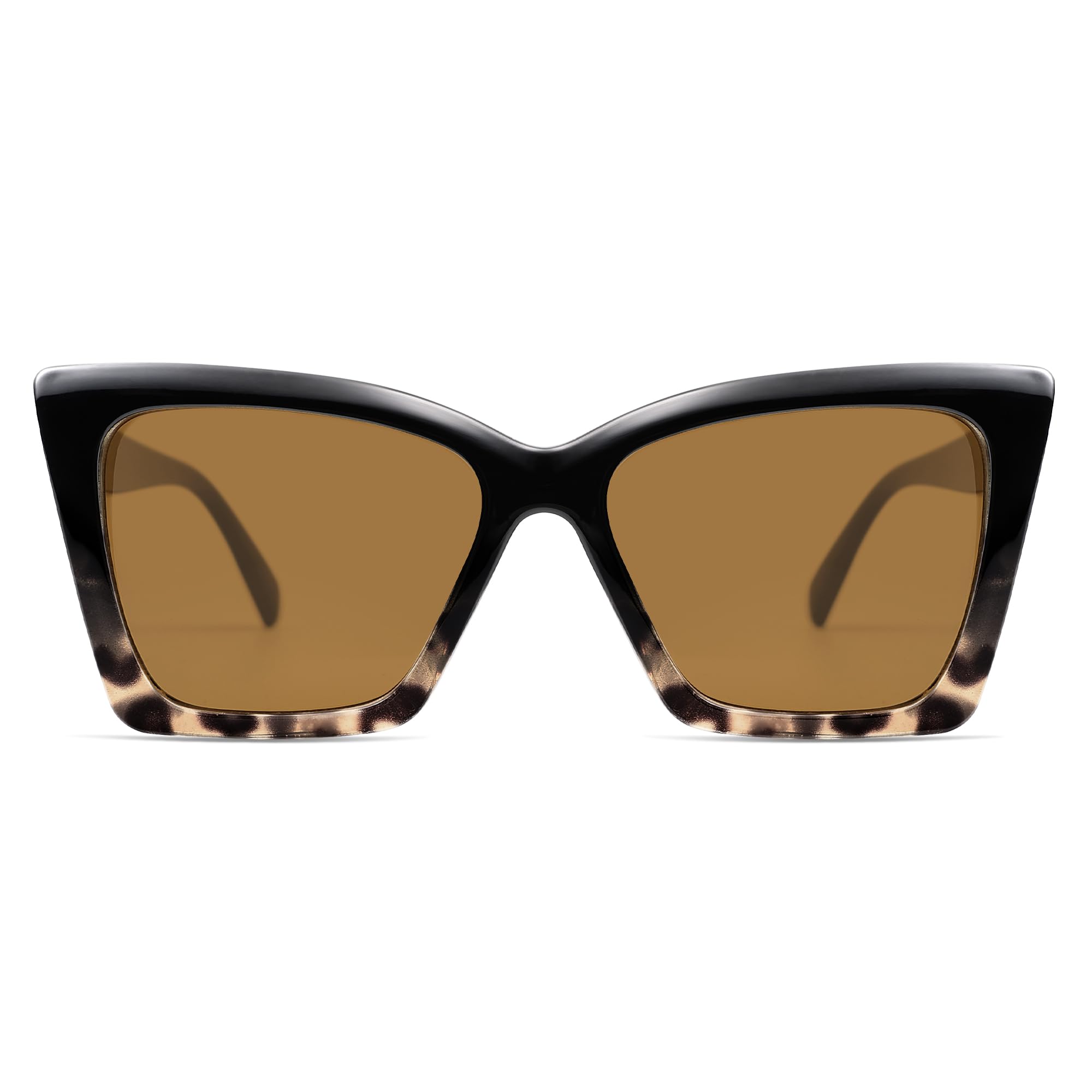 Photo 1 of SOJOS Trendy Oversized Cateye Sunglasses Womens UV400 Large Designer Shades Lentes De Sol Para Mujer SJ2347, Black Gradient Tortoise/Brown