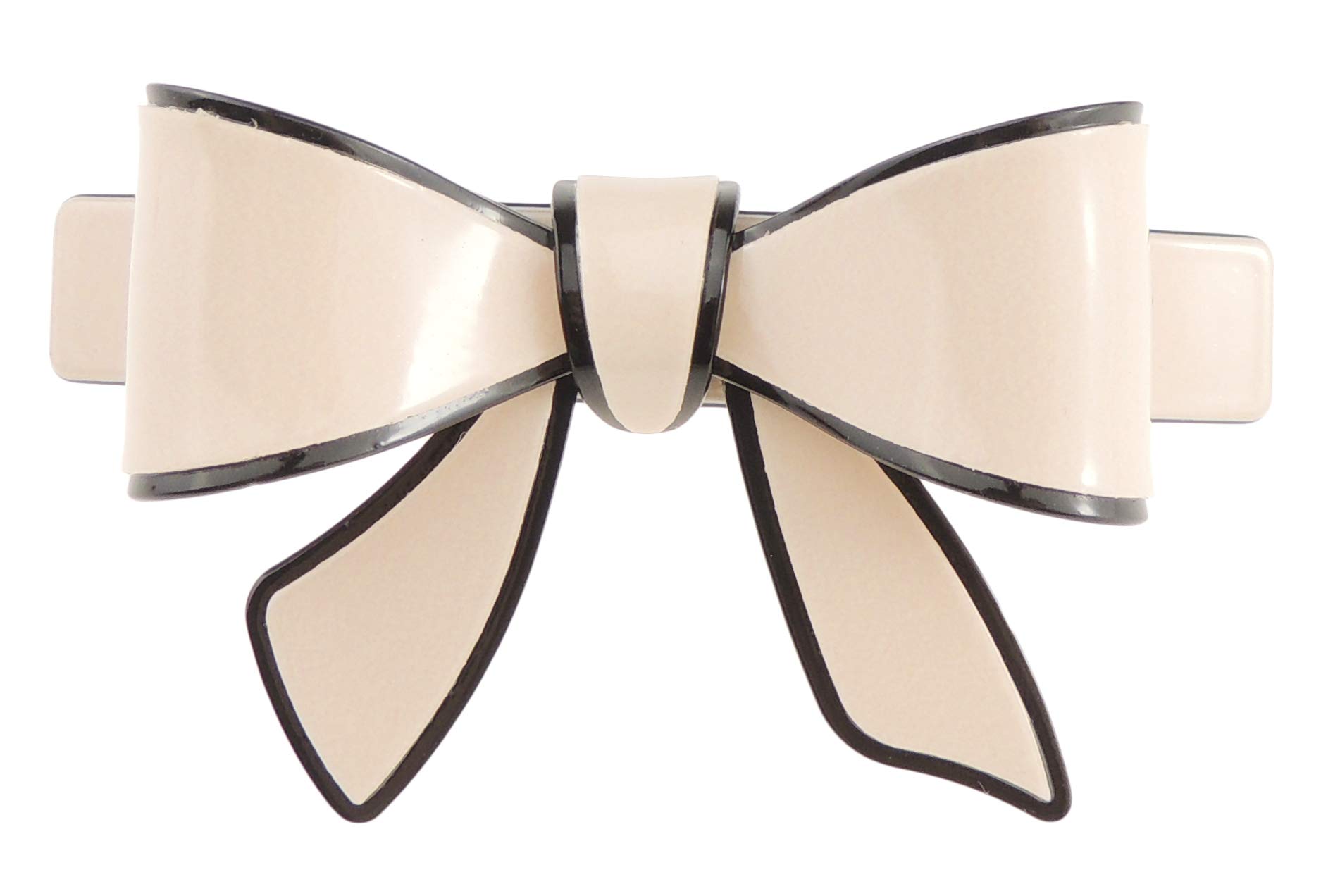 Womens Girls School Retro Wedding Bridal Party Evening Ponytail Fine Hair Accessories Occasion Barrette Hairpin Grip French Metal Spring Clip Candy Colour Pastel Acetate Ribbon Bow Pale Pink