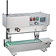VEVOR Continuous Bag Band Sealing Machine, 0.24-0.47 in/6-12 mm Seal Width, Vertical Band Sealer Machine with Digital Temperature Control, Stainless Steel Bag Sealer for 0.02-0.8 mm Plastic Bags Films