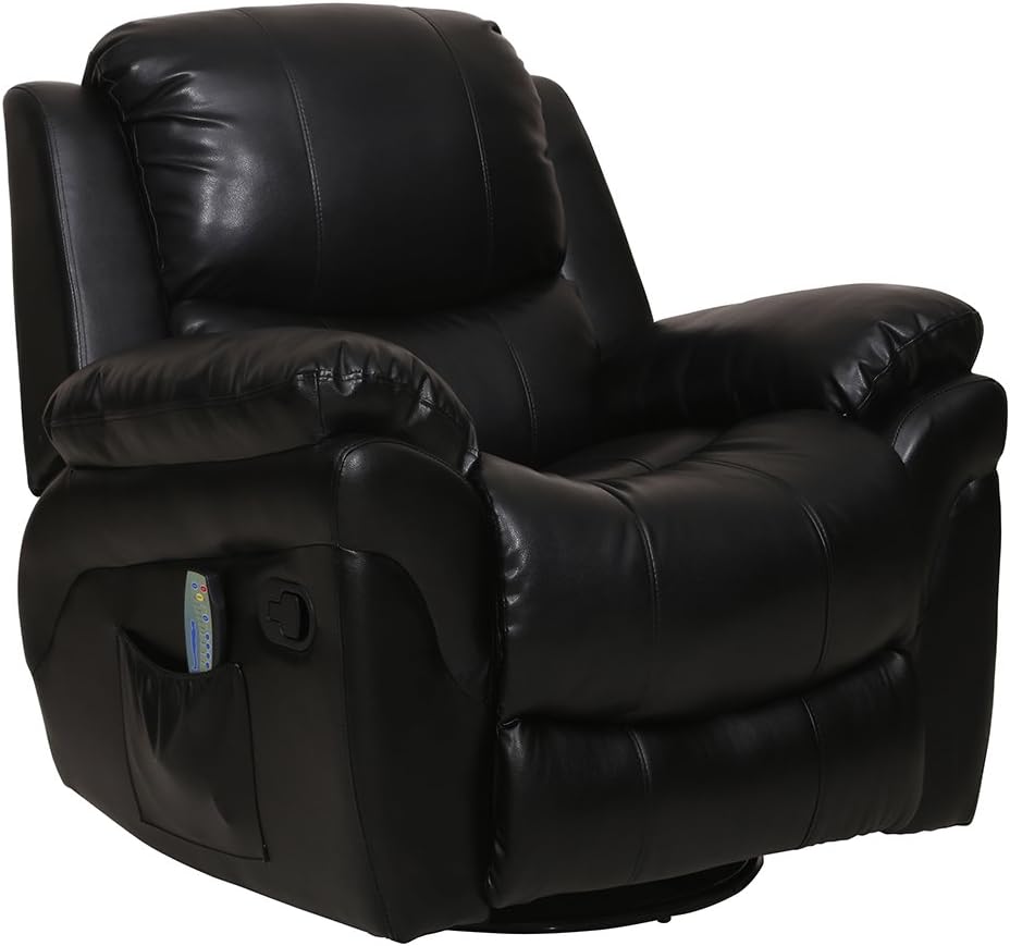Deluxe Ergonomic Recliner Massage Swivel Sofa Chair PU Leather Couch Rocker