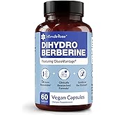 Dihydroberberine Supplement - DHB Super Berberine Supplement 200mg (Patented GlucoVantage) - 5X Enhanced Bioavailability, 60 Capsules