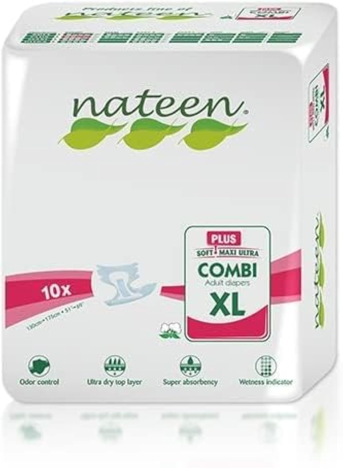 Tendercare Nateen - Adult Nappy - 40 Extra Large Day Plus Nappies - Disposable Underwear for Men & Women - Discreet Incontinence Nappy - 3400ml Absorbency