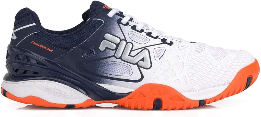 tênis fila cage delirium all court marinho e laranja