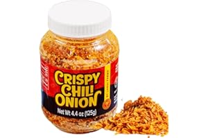 LAMAI FARMS Crispy Chili Onion | Perfect Condiment, Seasoning, or Topping for Ramen, Sushi, Rice, Salad, Soup, Green Bean Casserole and More! Delicious and Upgraded Fried Onion! Low-Oil Alternative to Chili Oil Crisp - Vegan, Gluten-Free, No MSG! (medium spicy, 4.4 oz/125g)