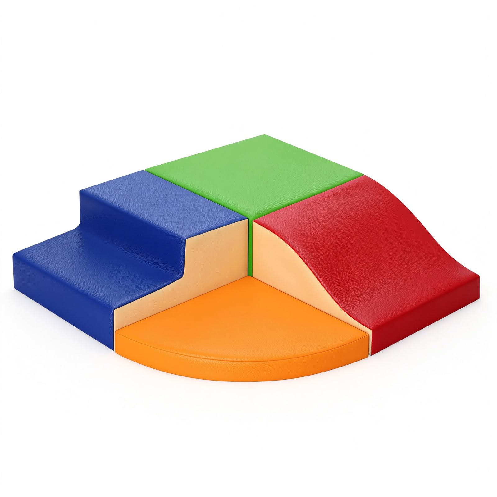 JungleDove 4-Pieces Climbing Toys for Toddlers: PU Leather Soft Play Set - Foam Climbing Blocks for Crawling and Sliding, Indoor Playground for Kids（Classic） — image 1