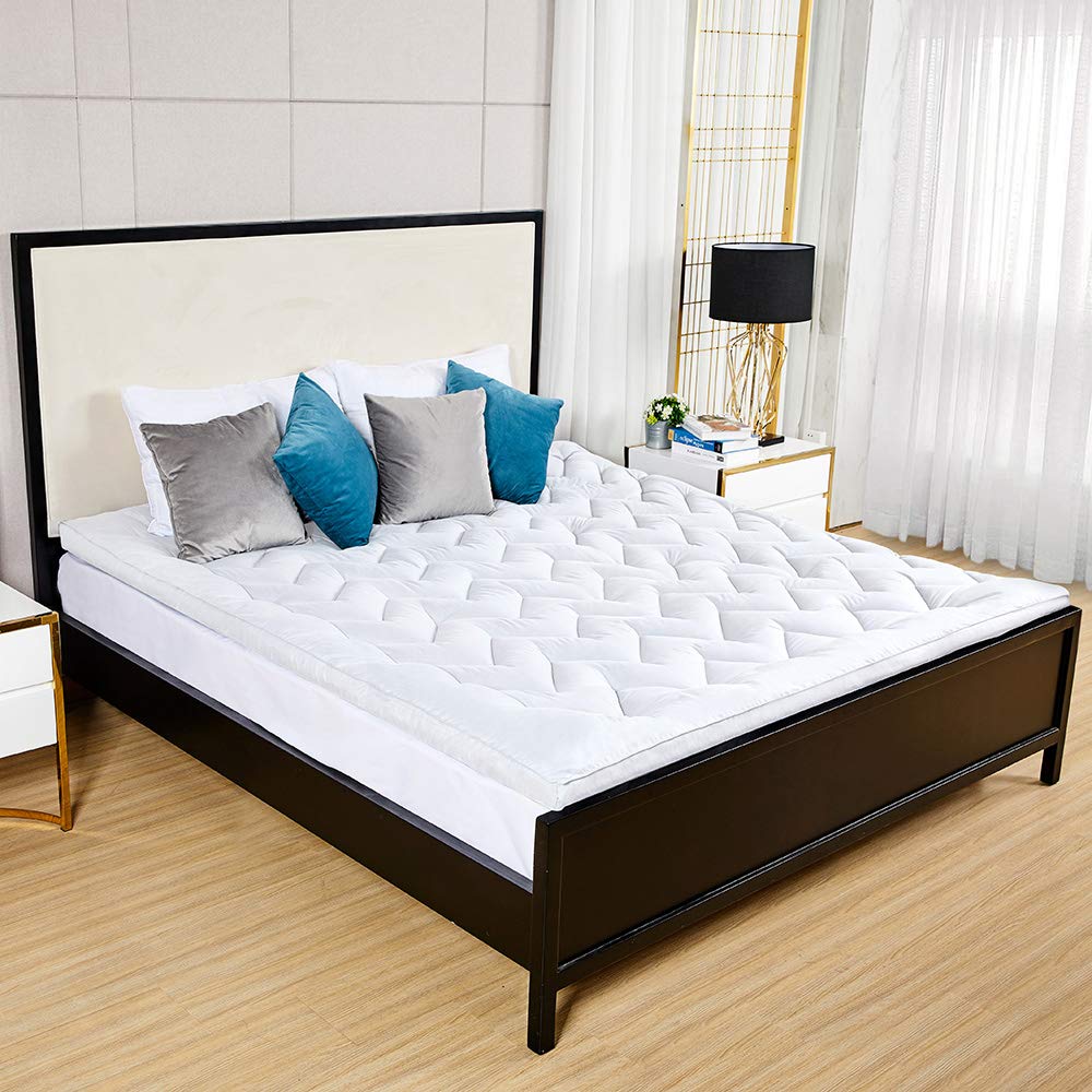 Best Queen Lucid 3-Inch Down Alternative Mattress Topper In White