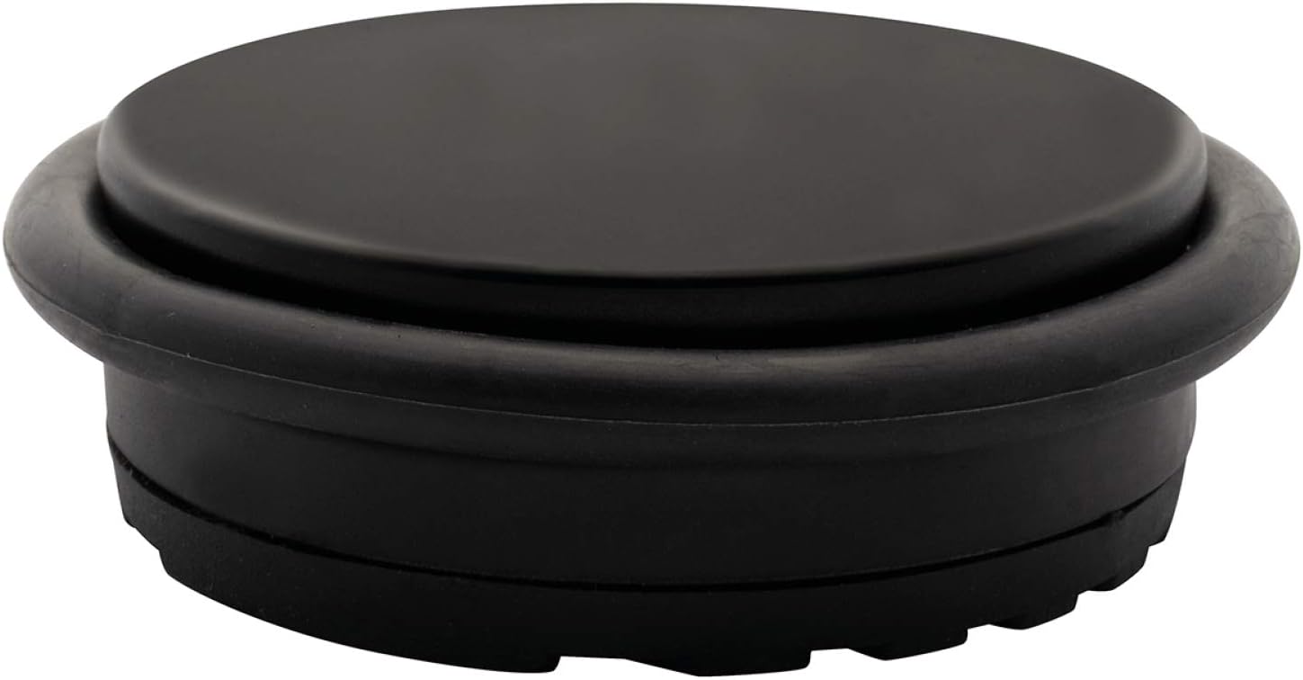 WAGNER Doorstop Big Disk Color Black MAT, diameter 98 x 30 mm, Black mat, Premium Buffer Made of Coated Industry Steel