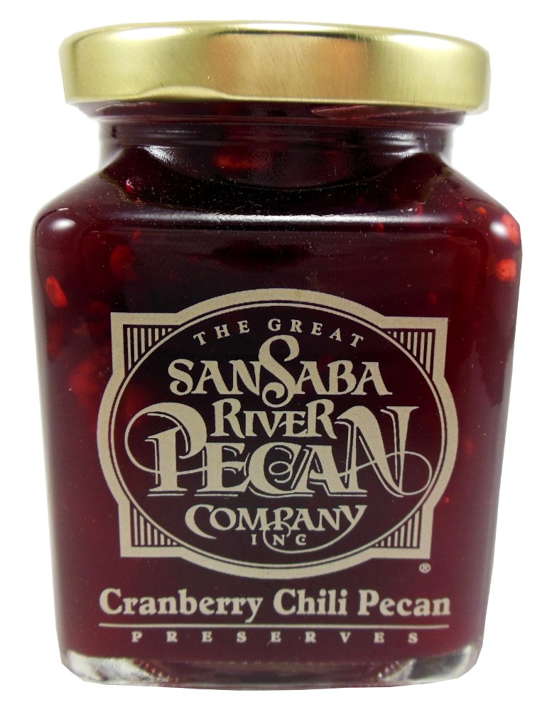 The Great San Saba River Pecan Company Cranberry Chili & Pecan Preserves 11 Ounce (1 Jar)